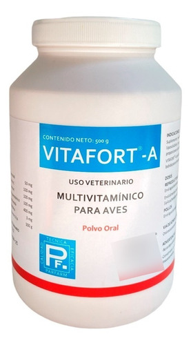 Vitafort A 500 Gr  Vitaminas Para Aves Parfarm