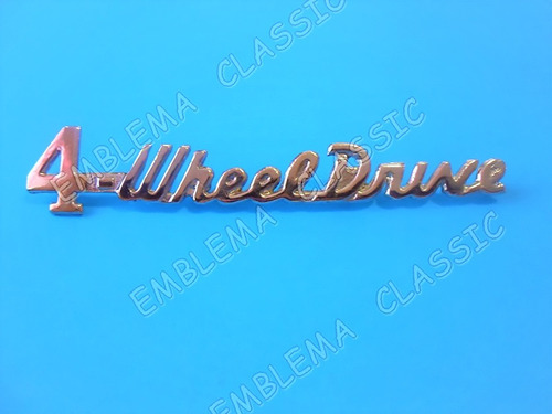 Emblema 4 Wheel Drive Camioneta Willys Clasica Metal Palabra