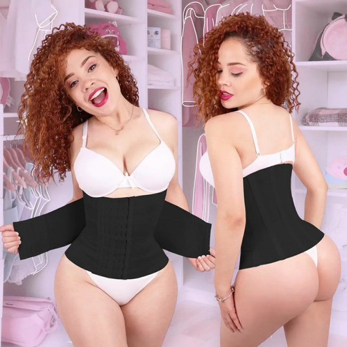 Faja Reductora Corset Moda King Premium Con Ganchos Original Negro Xl