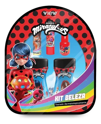 Mochila combinada de champú y esmalte de uñas Ladybug para niños