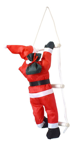 Colgante De Papá Noel Trepando Por Una Escalera 20cmx60cm