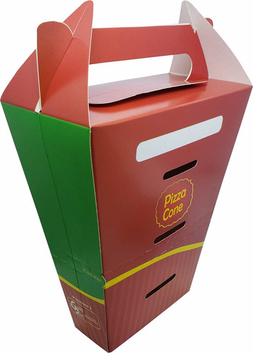 50 Pçs Embalagem Pizza Cone Delivery P 02 Cone - Verde