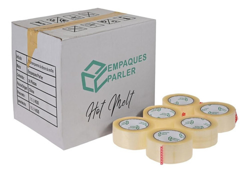 Cinta Empaque Hotmelt-500 Caja 36 Pzs Transparente 135m 48m