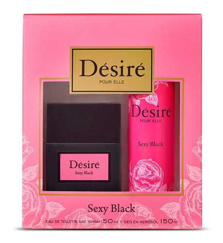 Set Fragancias Desire Sexy Black Edt 50ml Y Desodorante Ub