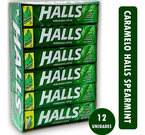 Caramelo Halls Yerbabuena Lyptus Caja, 12 Unidades