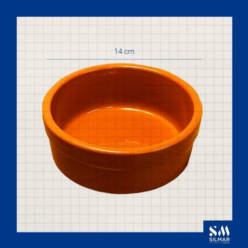 Imagen 2 de 8 de Cazuela Esmaltada Terrina Terracota 14 Cm X4 Uni. Silmar