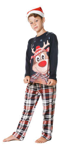 Pijama Navideña Niño Y Niña Familiar Reno Navidad Pareja