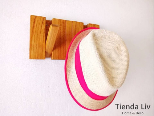 Imagen 2 de 6 de Perchero De Pared 3 Ganchos Madera Rebatible Diseño Nórdico