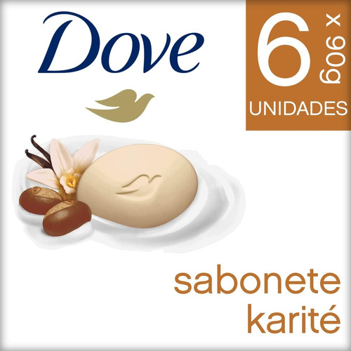 Kit Sabonete Em Barra Dove Karité E Baunilha - 6 Unidades