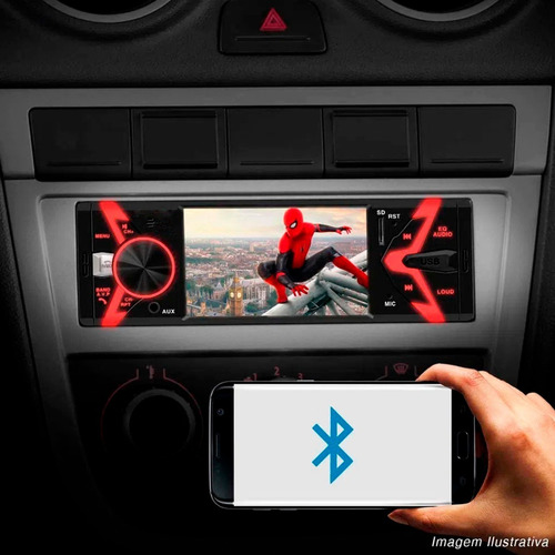 Imagem 4 de 5 de Som Automotivo Mp3 Mp5 Player Multimidia 1 Din 4 Bluetooth