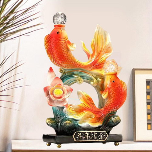 Estatua De Pescado Chino Ornamento De Escritorio Decoración