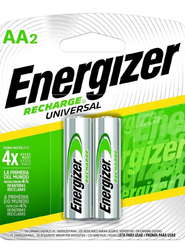 Cargador Maxi Energizer + 4 Pilas Aa Pilas Recargables