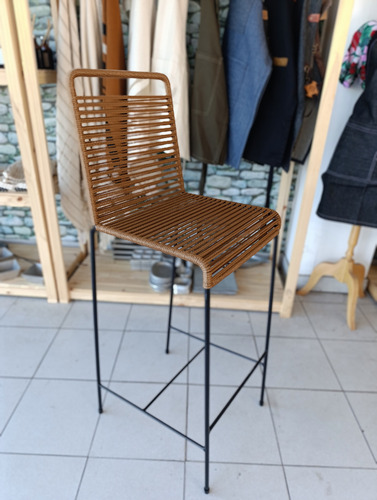 Banqueta Amsterdam X2 - Dos Banquetas De Hierro Y Yute