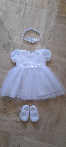 Vestidos De Bautizo O Fiesta Talla 3 A 6 Meses + Tiara