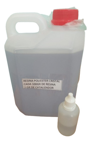 Resina Poliester Cristal + Catalizador X 2 Kilos