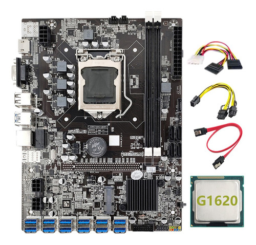 Placa Base Minera B75 Btc Con Cpu G1620+6 Pines A 8 Pines Du