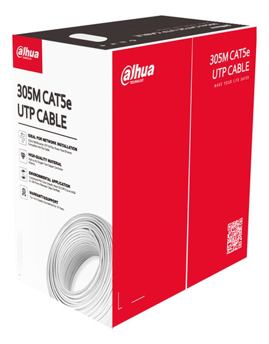 Dahua Bobina De Cable Utp Blanco 100% Cobre Cat 5e 305 Mts