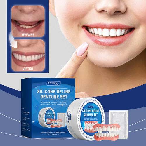 Fe Juego Prótesis Dentales Silicona Suave Oralhoex2