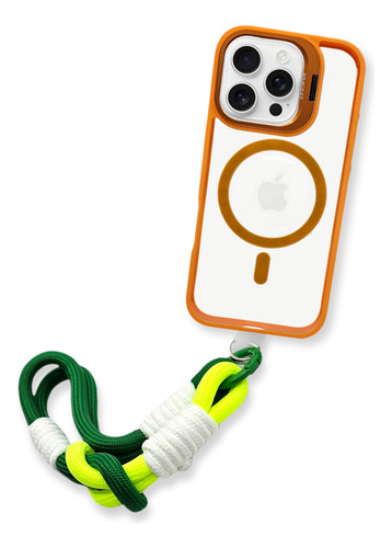 Funda Para Iphone 16 Plus + Correa + Mica + Envio Gb02 Verde Musgo