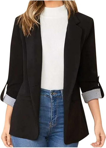 Women's Fall Winter Striped Blazer, Basic Patchwork Cardigan