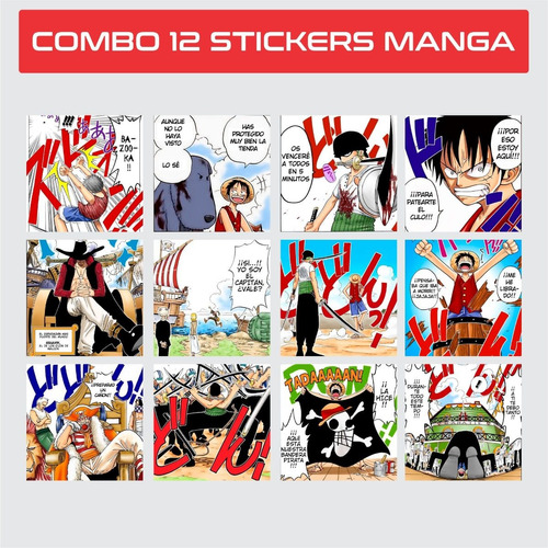 Imagen 1 de 4 de Sticker One Piece 1 - Combo X 12 Sticker Manga - Animeras