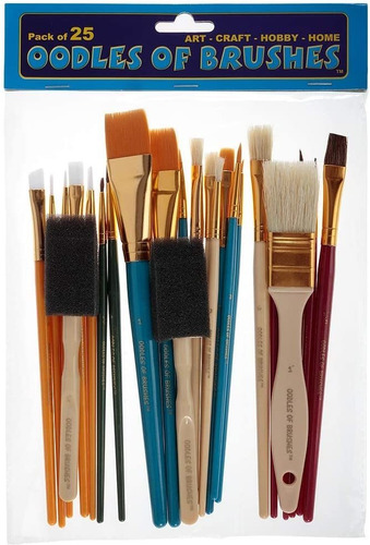 Oodles Of Brushes Economical Art Brush Set Of 25 - Balanced