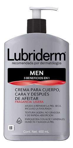 Crema Corporal Para Hombre Lubriderm Con Fragancia 3 En 1 40