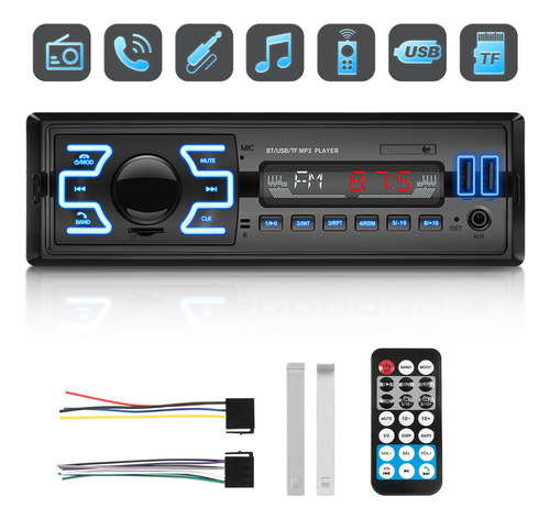 Autoestéreo Bluetooth Reproductor Mp3 Radio Con Aux Bt 2 Usb
