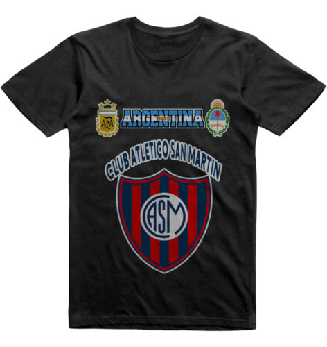 Remera Infantil Negra San Martin Recreo Catamarca