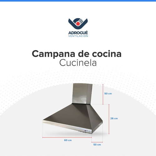 Campana Acero 60 Cm Motor Interno 1000 M3/h Color Negro
