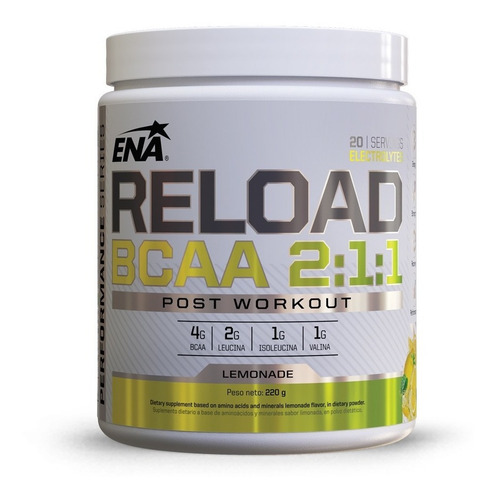 Imagen 1 de 5 de Reload 220g Ena Bcaa 2:1:1 Recuperador Post Entreno
