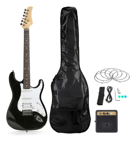 Guitarra Eléctrica Femmto Stratocaster Mastil De Arce Color Negro Material del diapasón MDF Orientación de la mano Diestro