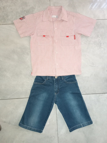 Conjunto De Camisa Cheeky Talle 6 Y Bermuda De Jean Talle 10