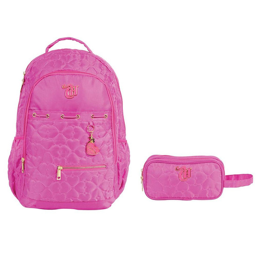 Kit Mochila Capricho Love Pink Rosa 48902 + Necessaire 48905