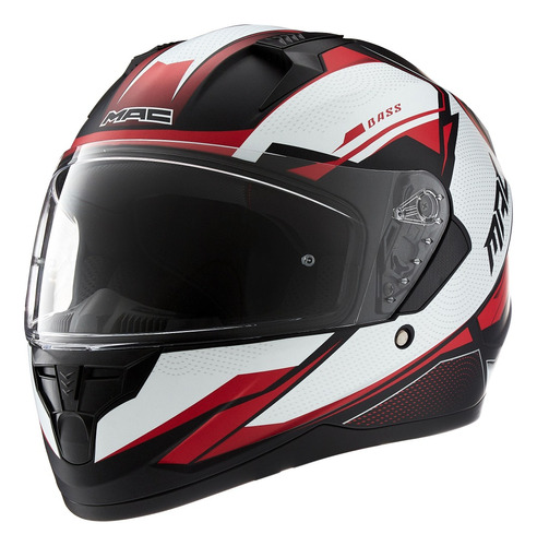 Cascos Motos Integral Mac M67 Zepelin Matt Blanco Y Rojo