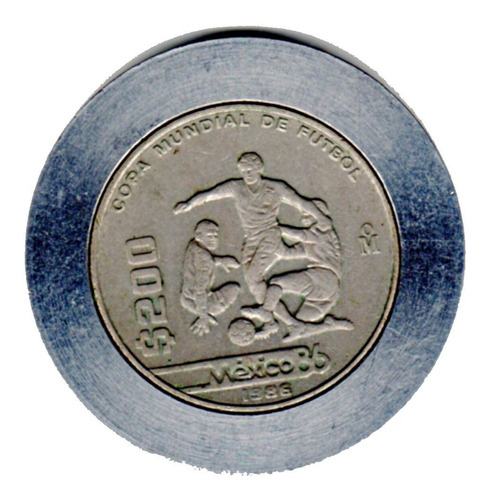 Medalla  En Una Moneda Del  Mundial 86  Fut Bol  De Acero