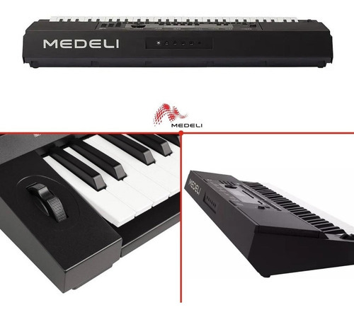 Teclado Digital Medeli M361 61 Teclas Sensitivas Usb Midi Color Negro