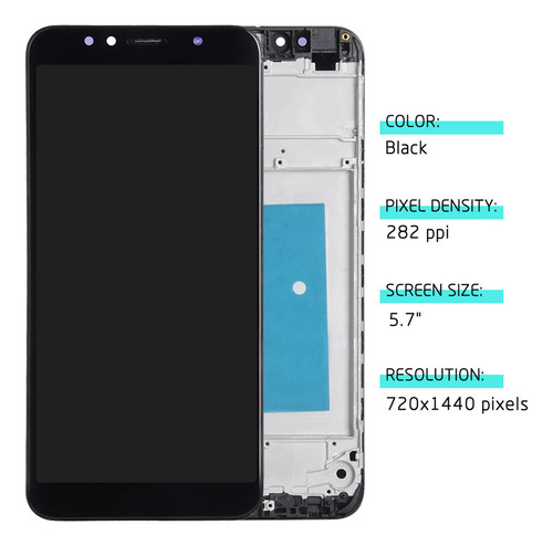 Yi Pantalla Táctil Lcd For Huawei Y6 2018 Con Marco