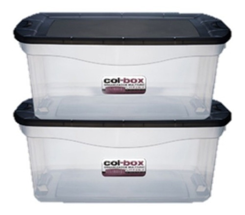 Caja Organizador Tapa Plastico Taper 48 Lts Colombraro X2