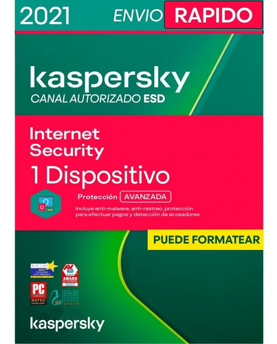 Imagen 1 de 4 de Kaspersky Internet Security 1 Pc 2 Años Licencia Original