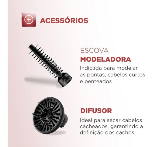 Escova Rotativa Black Rose Line Mondial Er-10 Mondial 220v