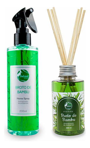 Kit Aromatizador De Ambientes Broto Bambu + Home Spray 200ml