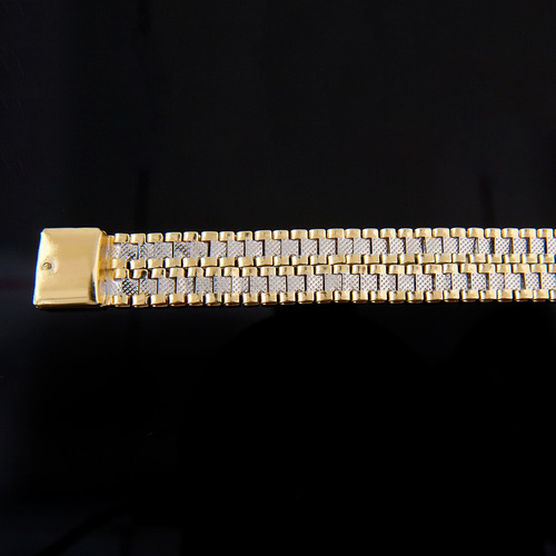 Pulsera Elegante Ror2 12mm Plata Baño Oro24k Duodeluxejoyas®
