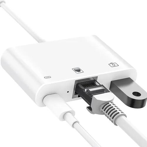 Adaptador Lightning A Rj45 Ethernet - Pack 3 En 1 Mfi