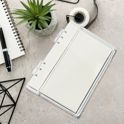 . Cuaderno De Hojas Sueltas, Carpeta Transparente, Claro