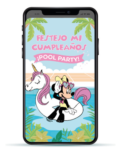 Video Invitación Digital Animada Infantil Minnie Pool Party