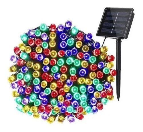  Luces Solares Navidad Guirnalda 10 Metros 100 Led Colores