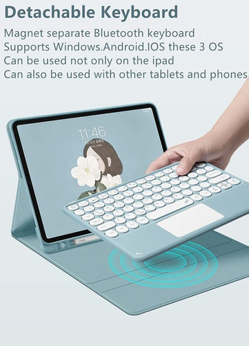 Capa Com Teclado E Mouse Para Samsung Galaxy Tab S6 Lite