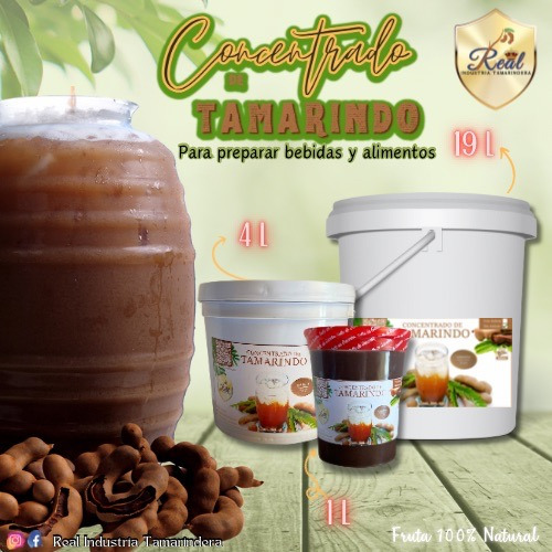 Concentrado De Tamarindo Sin AzĂșcar.fruta 100% Natural. 4l