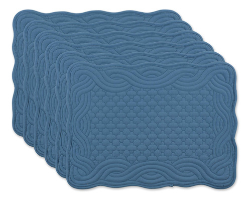 Mesa Mantel Individual Color Azul Franz 6 Pieza